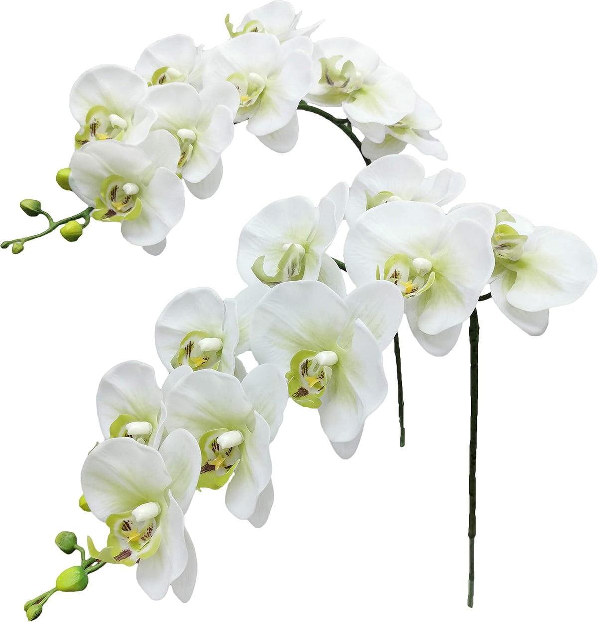 Faux Orchid Stems Artificial Flowers Purple Pattern 38 Inch 2pcs