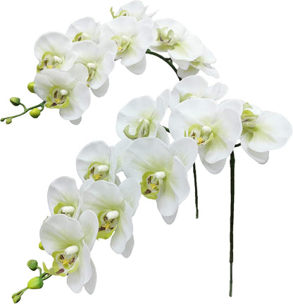 Faux Orchid Stems Artificial Flowers Purple Pattern 38 Inch 2pcs