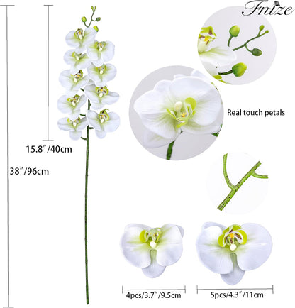 Faux Orchid Stems Artificial Flowers Purple Pattern 38 Inch 2pcs
