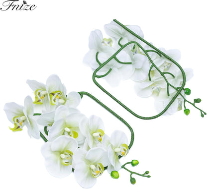 Faux Orchid Stems Artificial Flowers Purple Pattern 38 Inch 2pcs