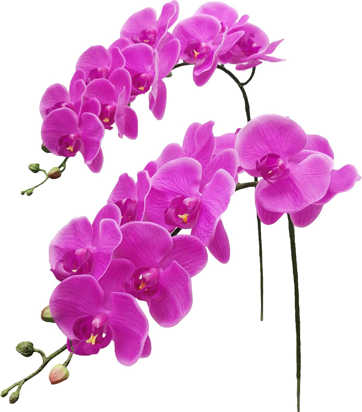 Faux Orchid Stems Artificial Flowers Purple Pattern 38 Inch 2pcs