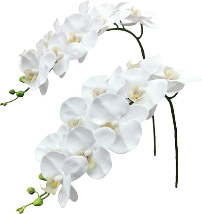 Faux Orchid Stems Artificial Flowers Purple Pattern 38 Inch 2pcs