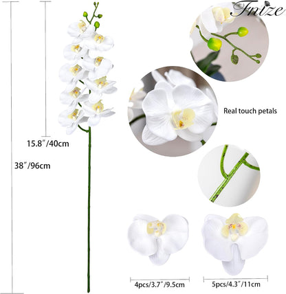 Faux Orchid Stems Artificial Flowers Purple Pattern 38 Inch 2pcs