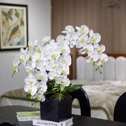 Faux Orchid Stems Artificial Flowers Purple Pattern 38 Inch 2pcs