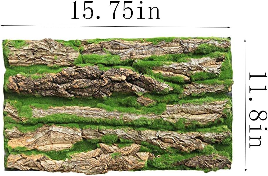 Cork Terrarium Background,Reptile Bark Backdrop Wall Decor and Artificial Moss for Gecko,Lizard,Tortoise,Chameleon (2 Pack)