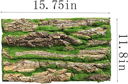 Cork Terrarium Background,Reptile Bark Backdrop Wall Decor and Artificial Moss for Gecko,Lizard,Tortoise,Chameleon (2 Pack)