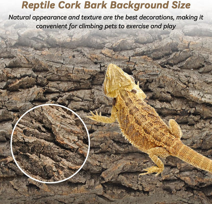 Cork Terrarium Background,Reptile Bark Backdrop Wall Decor and Artificial Moss for Gecko,Lizard,Tortoise,Chameleon (2 Pack)