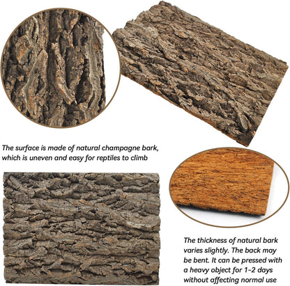 Cork Terrarium Background,Reptile Bark Backdrop Wall Decor and Artificial Moss for Gecko,Lizard,Tortoise,Chameleon (2 Pack)