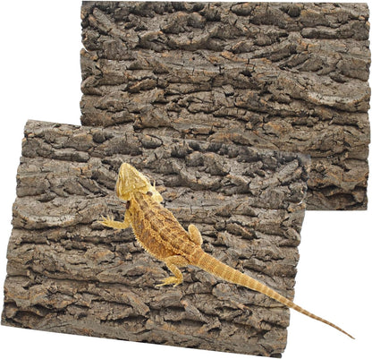 Cork Terrarium Background,Reptile Bark Backdrop Wall Decor and Artificial Moss for Gecko,Lizard,Tortoise,Chameleon (2 Pack)