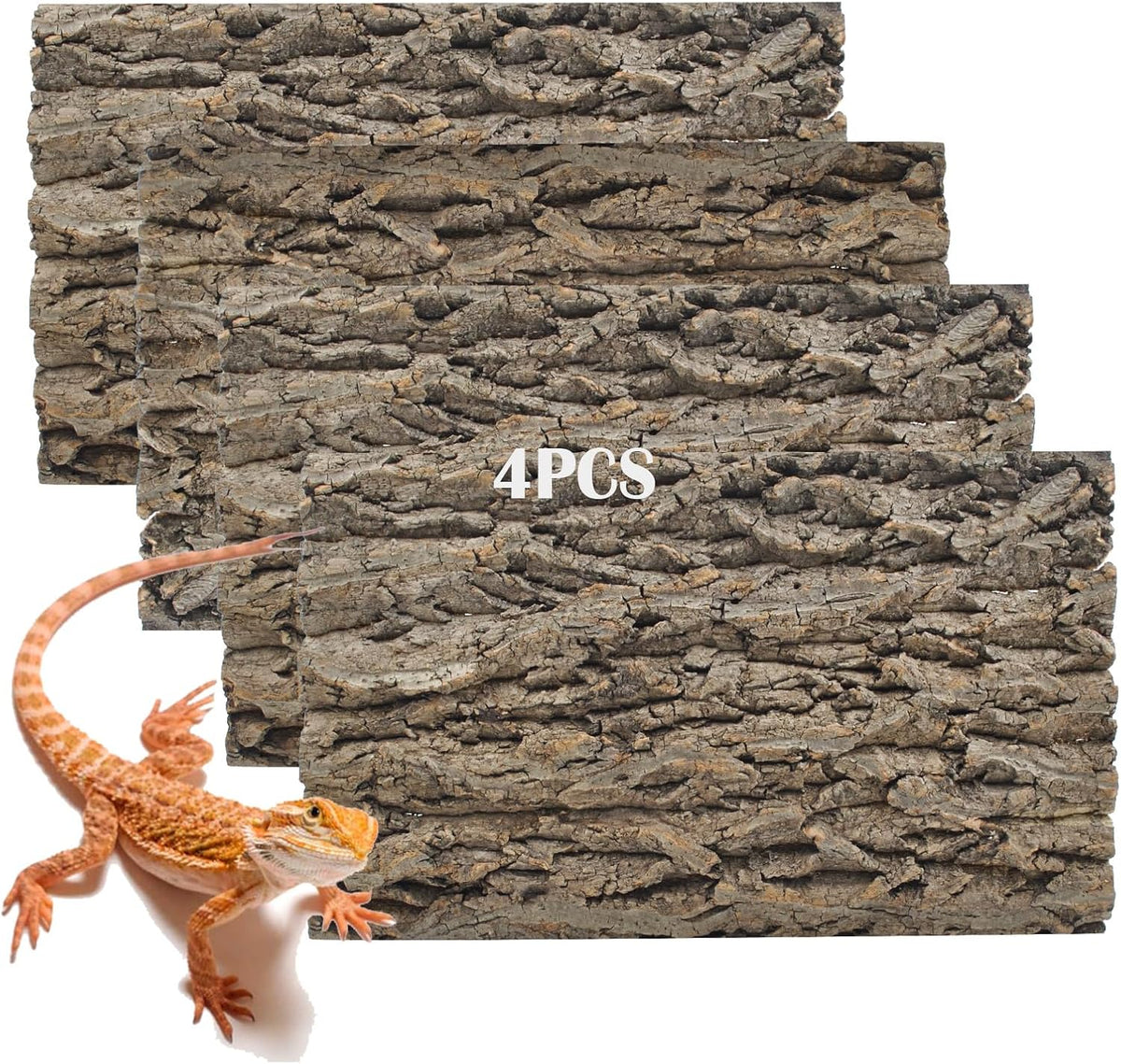 Cork Terrarium Background,Reptile Bark Backdrop Wall Decor and Artificial Moss for Gecko,Lizard,Tortoise,Chameleon (2 Pack)