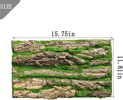 Cork Terrarium Background,Reptile Bark Backdrop Wall Decor and Artificial Moss for Gecko,Lizard,Tortoise,Chameleon (2 Pack)