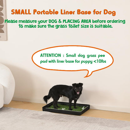 Dog Grass Pad with Dog Litter Box, Foldable Small Liner Base