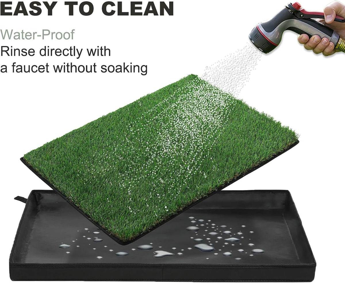 Dog Grass Pad with Dog Litter Box, Foldable Small Liner Base