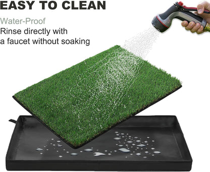 Dog Grass Pad with Dog Litter Box, Foldable Small Liner Base