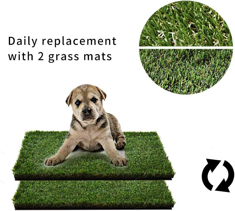 Dog Grass Pad with Dog Litter Box, Foldable Small Liner Base
