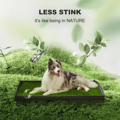 Dog Grass Pad with Dog Litter Box, Foldable Small Liner Base