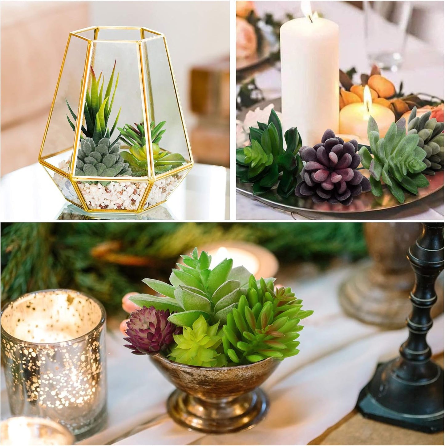 16pcs Fake Succulents, Artificial Succulent Plants for Outdoors | Premium Faux Succulents for Indoors & Outdoors, Crafting DIY Floral Decor for Home Garden Office Party, No Watering Needed