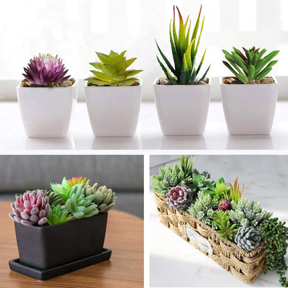 16pcs Fake Succulents, Artificial Succulent Plants for Outdoors | Premium Faux Succulents for Indoors & Outdoors, Crafting DIY Floral Decor for Home Garden Office Party, No Watering Needed