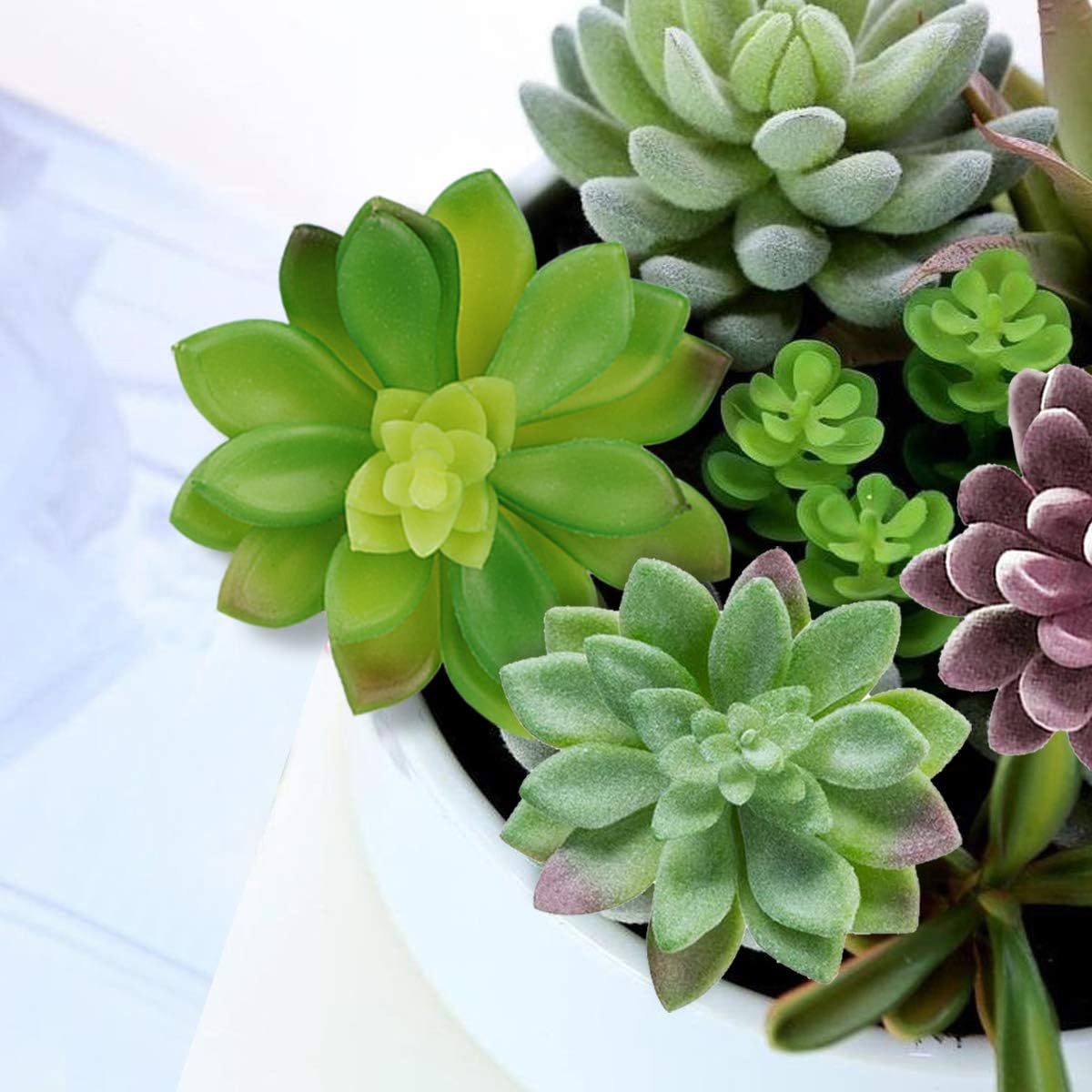 16pcs Fake Succulents, Artificial Succulent Plants for Outdoors | Premium Faux Succulents for Indoors & Outdoors, Crafting DIY Floral Decor for Home Garden Office Party, No Watering Needed