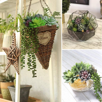 16pcs Fake Succulents, Artificial Succulent Plants for Outdoors | Premium Faux Succulents for Indoors & Outdoors, Crafting DIY Floral Decor for Home Garden Office Party, No Watering Needed