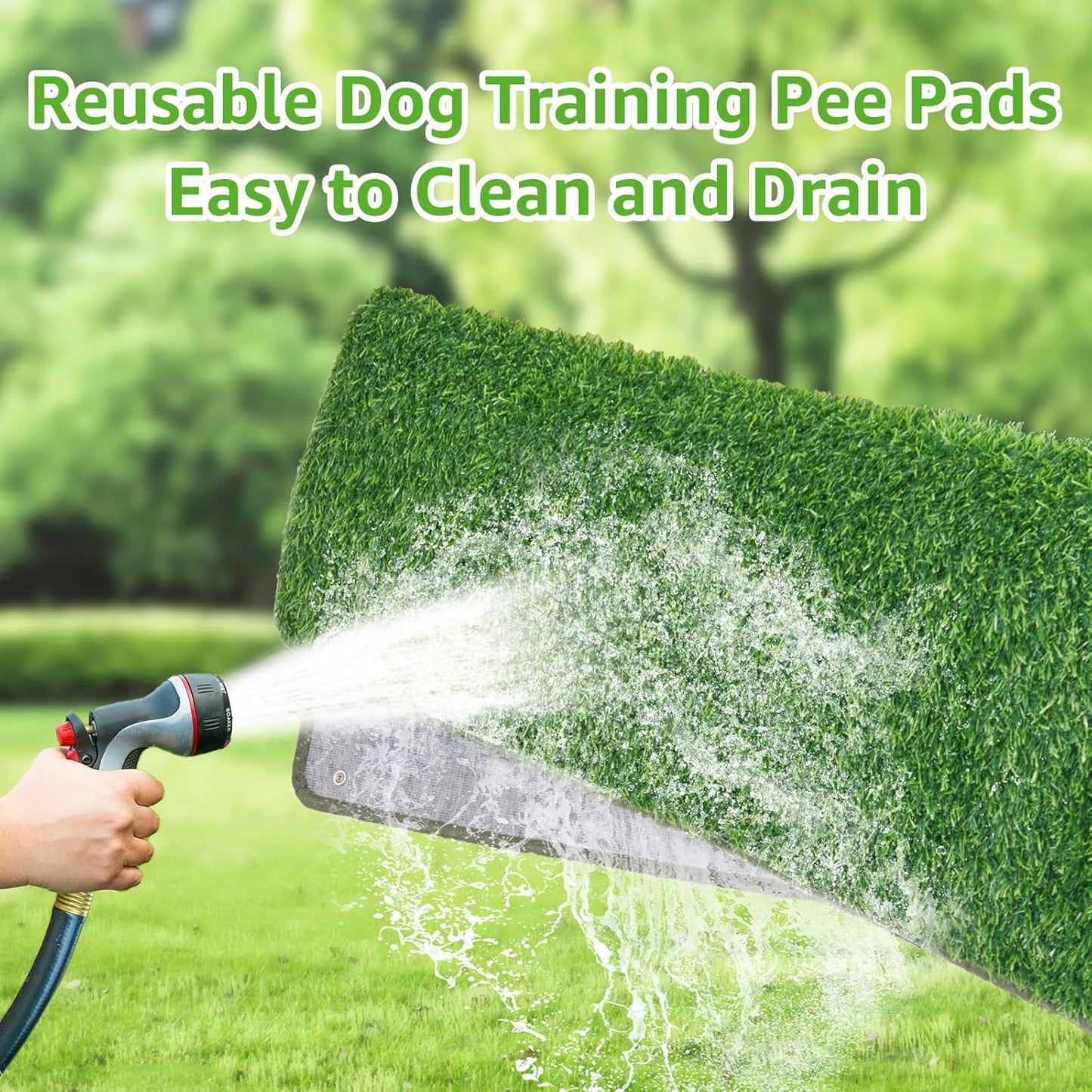 Dog Grass Mat with Pad 39x31.49: Potty Tray for Patio Balcony Apartment | Gray，Litter Box,Indoor Artificial Turf Grass, Puppy Indoor Outddor Potty Training, Washable Reusable, Leakproof, Pee On