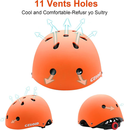 Kids Bike Skateboard Helmet Pad Set,Toddler Cyling Protective Gear Knee & Elbow Pads Wrist Guards for 5-8-10-12-14-16 Years Girls Boys Bicycle Scooter Roller Skate Inline Skating Rollerblading