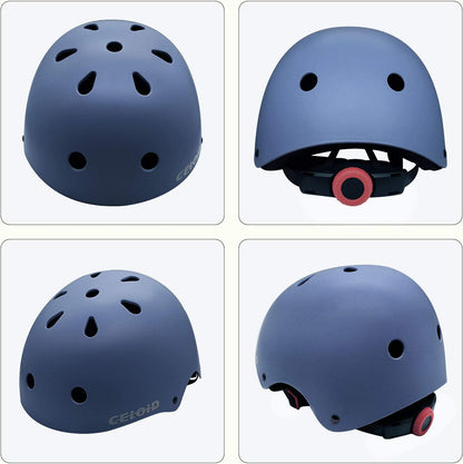 Kids Bike Skateboard Helmet Pad Set,Toddler Cyling Protective Gear Knee & Elbow Pads Wrist Guards for 5-8-10-12-14-16 Years Girls Boys Bicycle Scooter Roller Skate Inline Skating Rollerblading