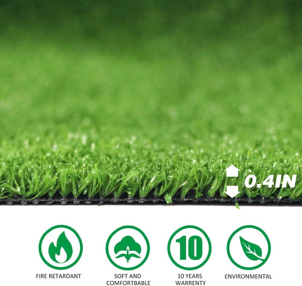 Artificial Turf Grass Lawn 5 FT x8 FT, Realistic Synthetic Mat, Indoor Outdoor Garden Landscape for Pets,Fake Faux Rug with Drainage Holes