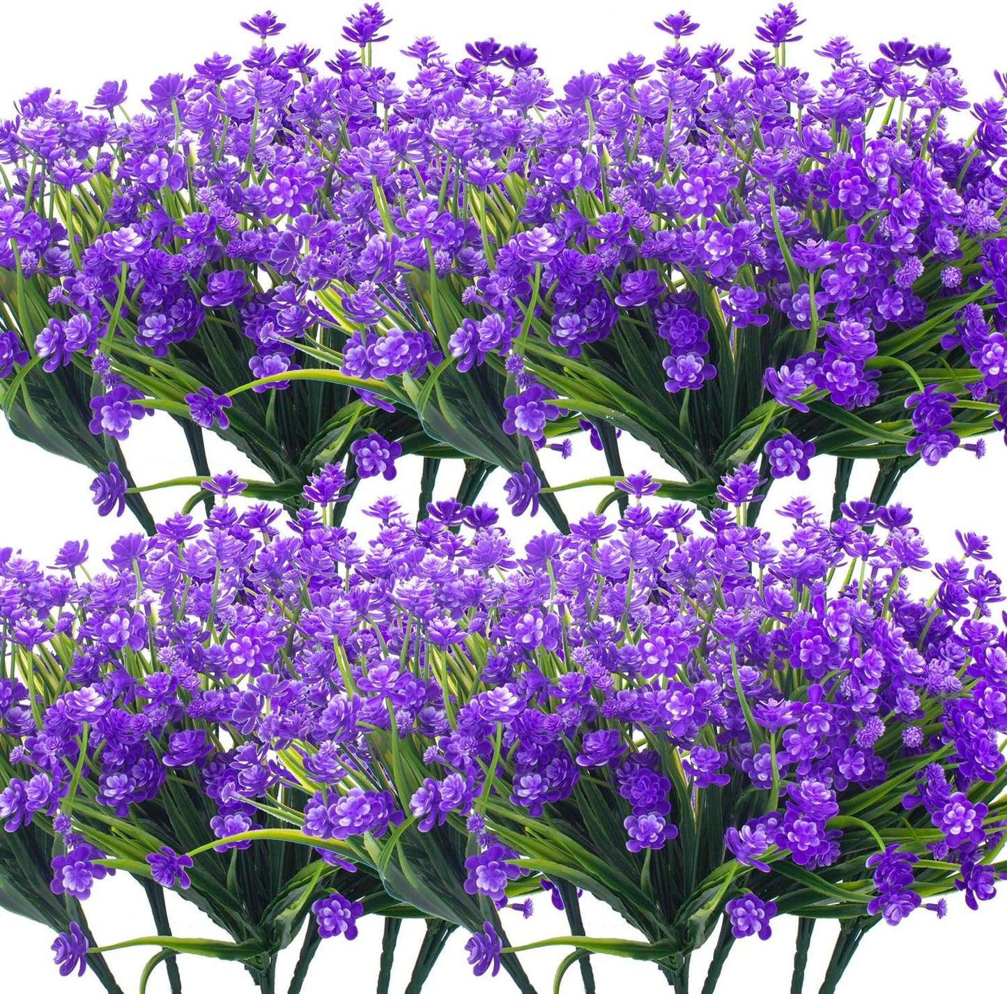 20 Bundles Artificial Outdoor Plants, Fake Wheat Grass Greenery Shrubs UV Resistant Faux Plastic Plants Garden Porch Window Box Décor (Grass)