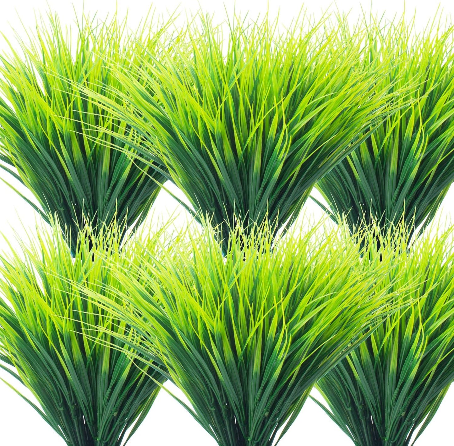 20 Bundles Artificial Outdoor Plants, Fake Wheat Grass Greenery Shrubs UV Resistant Faux Plastic Plants Garden Porch Window Box Décor (Grass)