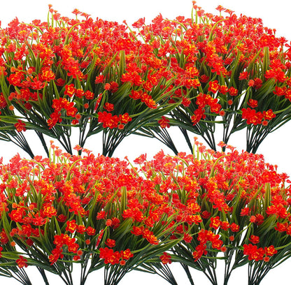 20 Bundles Artificial Outdoor Plants, Fake Wheat Grass Greenery Shrubs UV Resistant Faux Plastic Plants Garden Porch Window Box Décor (Grass)