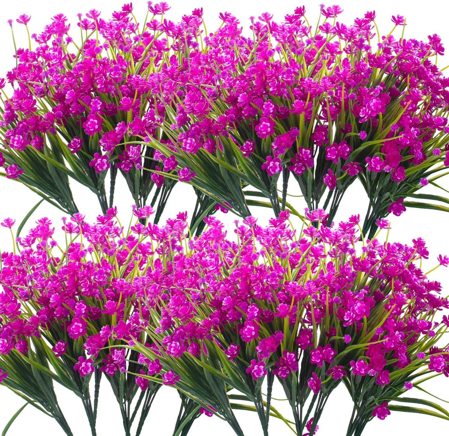 20 Bundles Artificial Outdoor Plants, Fake Wheat Grass Greenery Shrubs UV Resistant Faux Plastic Plants Garden Porch Window Box Décor (Grass)