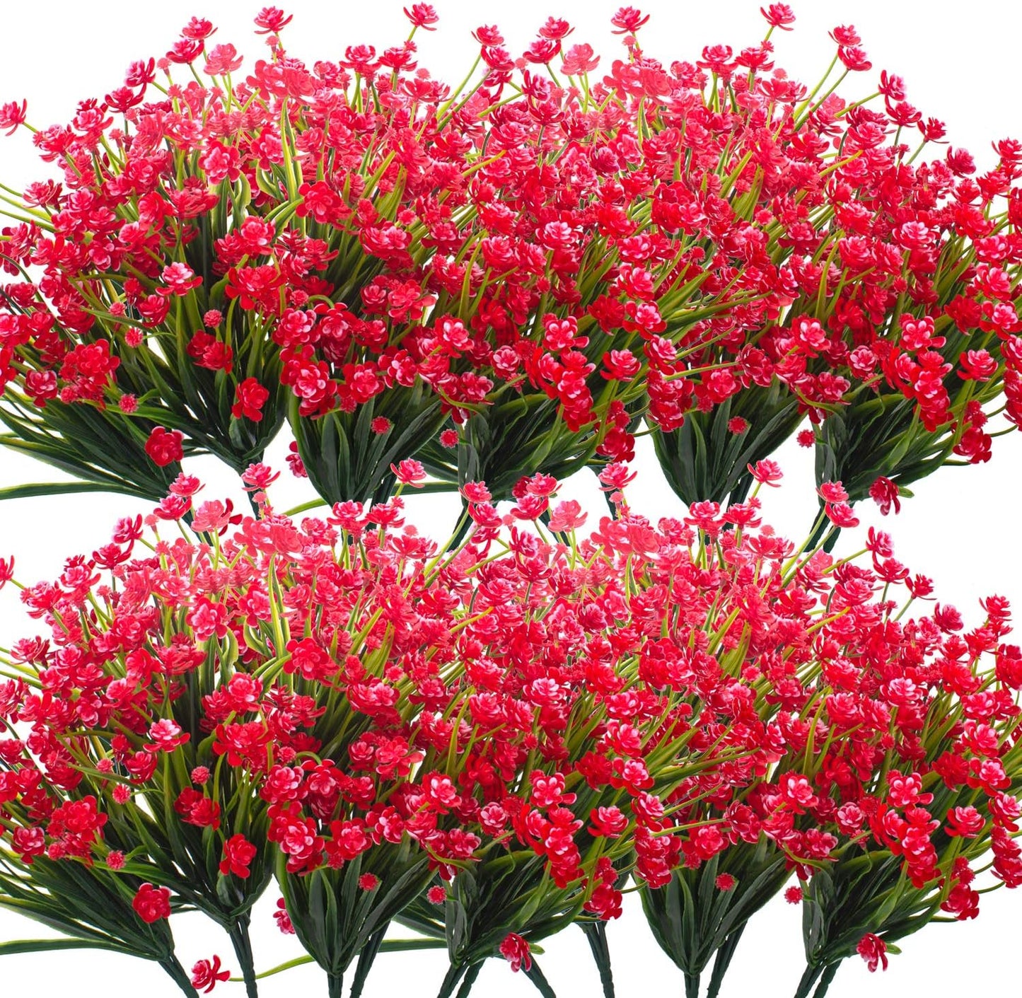 20 Bundles Artificial Outdoor Plants, Fake Wheat Grass Greenery Shrubs UV Resistant Faux Plastic Plants Garden Porch Window Box Décor (Grass)