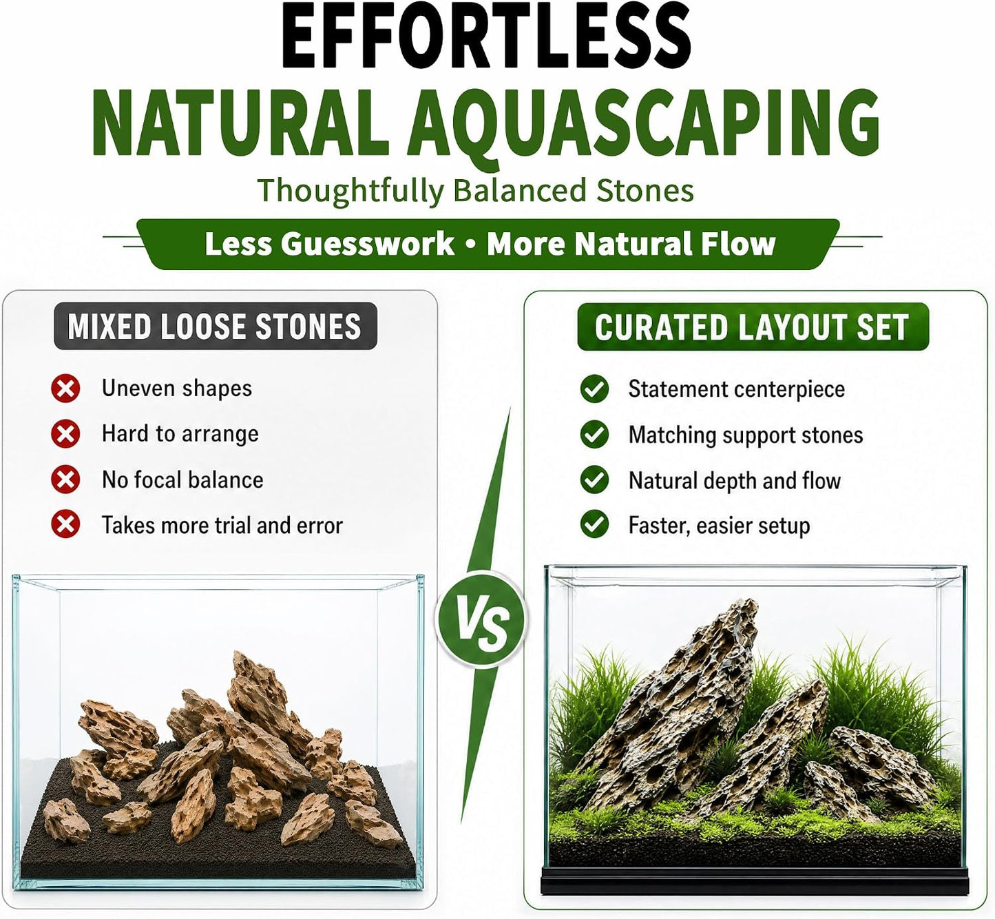 Dragon Stone Aquascaping Rocks, 1 lb (2-4"), Aquarium Stone Set | Beginner-friendly aquascaping • Easy layout building • Natural porous texture • Ideal for planted tanks