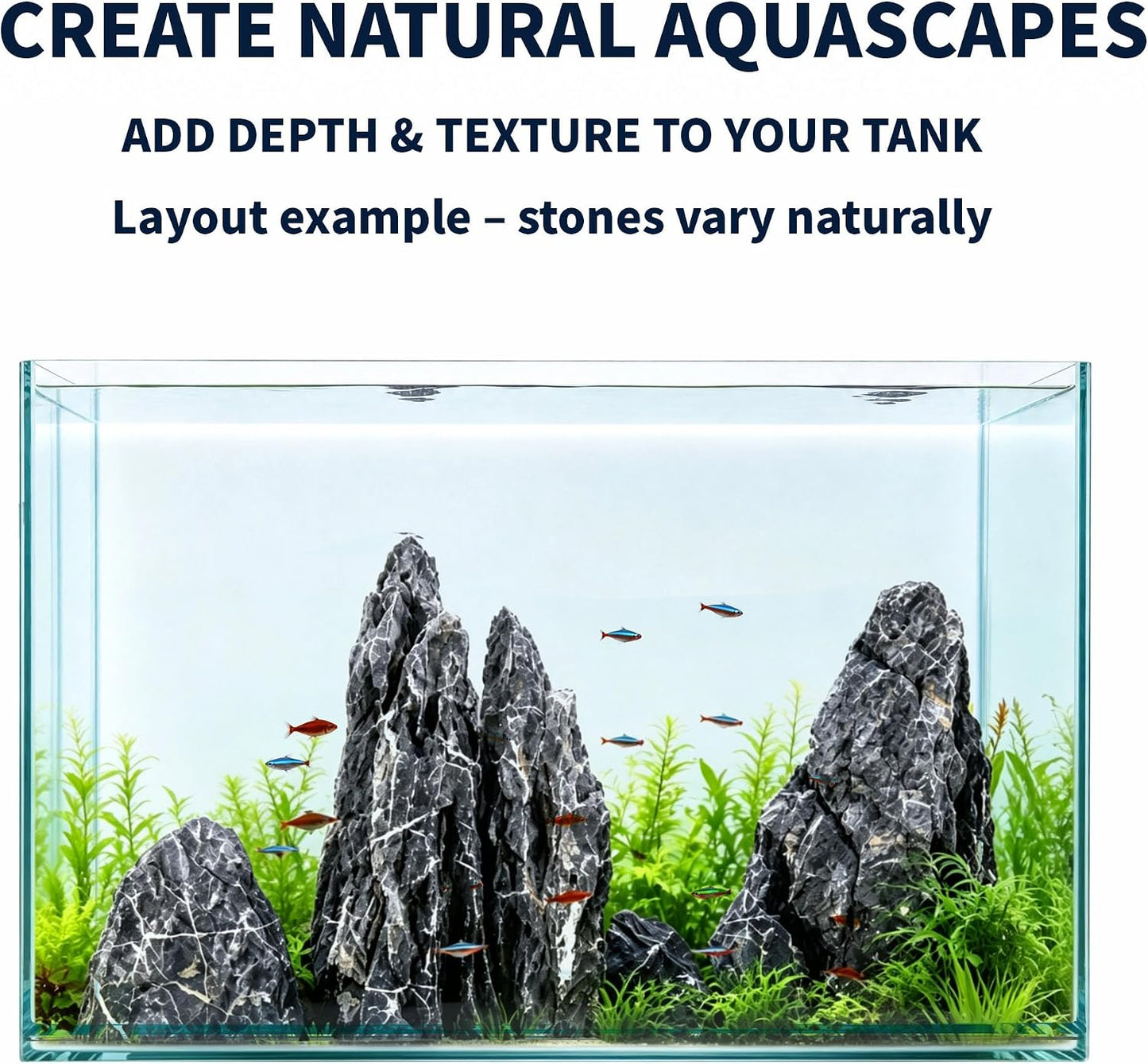 Dragon Stone Aquascaping Rocks, 1 lb (2-4"), Aquarium Stone Set | Beginner-friendly aquascaping • Easy layout building • Natural porous texture • Ideal for planted tanks