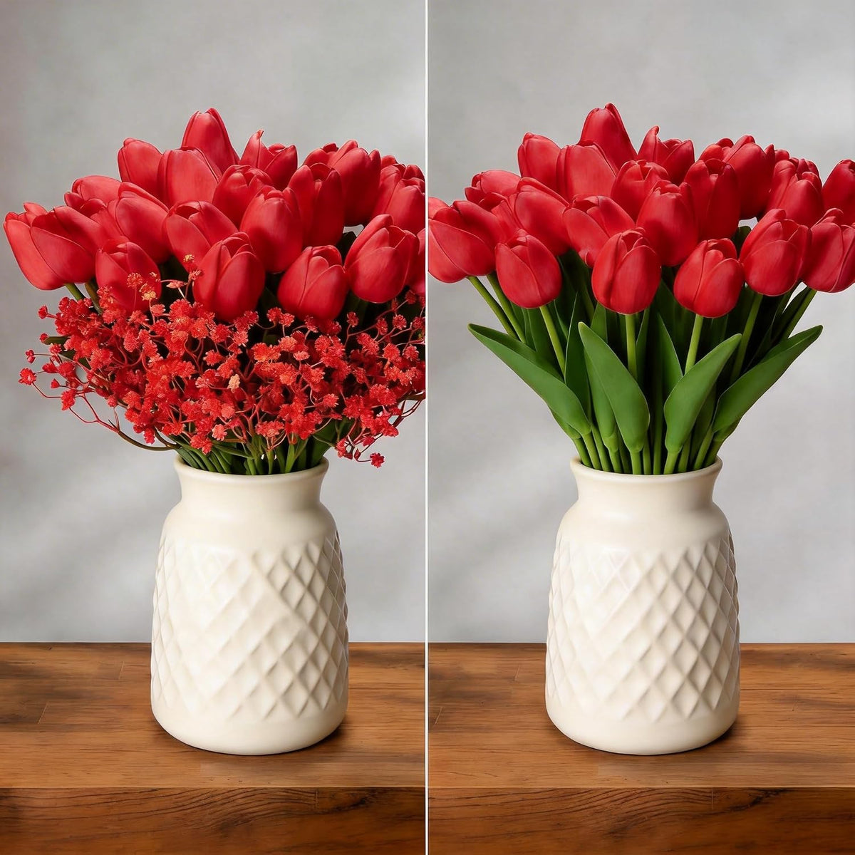 40PCS Tulip Artificial Flowers Babysbreath