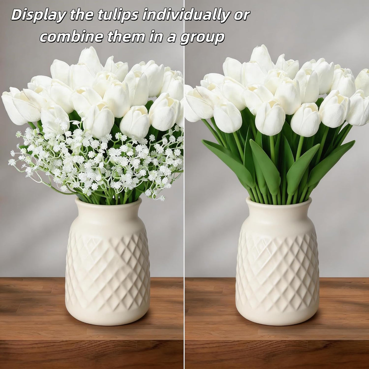 40PCS Tulip Artificial Flowers Babysbreath