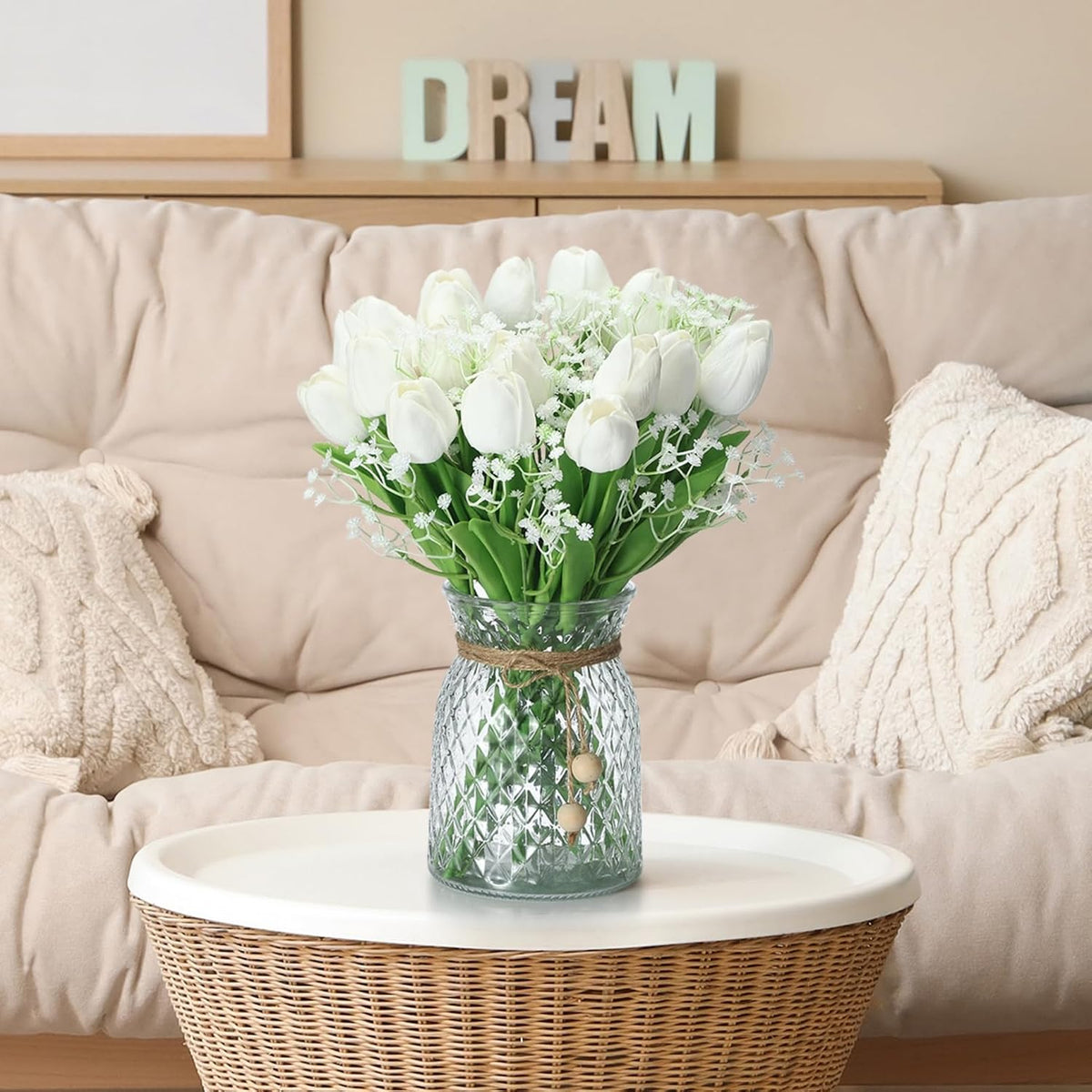 40PCS Tulip Artificial Flowers Babysbreath