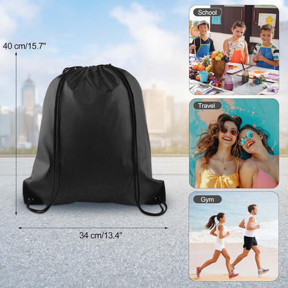 20Pcs Drawstring Backpack Bag Bulk Yellow Drawstring Bags String Backpack Sport Gym Sack Bags Foldable Storage Bag for Women Men Shopping Gym Travel Sports