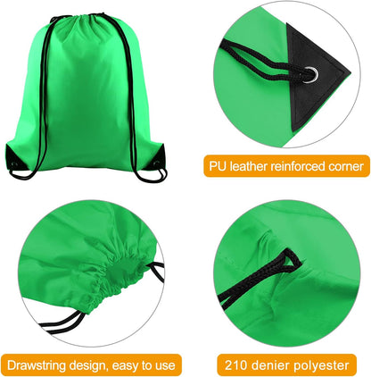 20Pcs Drawstring Backpack Bag Bulk Yellow Drawstring Bags String Backpack Sport Gym Sack Bags Foldable Storage Bag for Women Men Shopping Gym Travel Sports