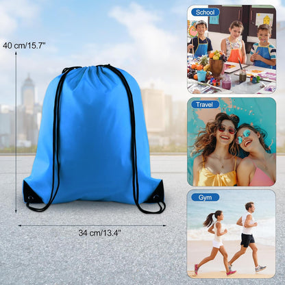 20Pcs Drawstring Backpack Bag Bulk Yellow Drawstring Bags String Backpack Sport Gym Sack Bags Foldable Storage Bag for Women Men Shopping Gym Travel Sports