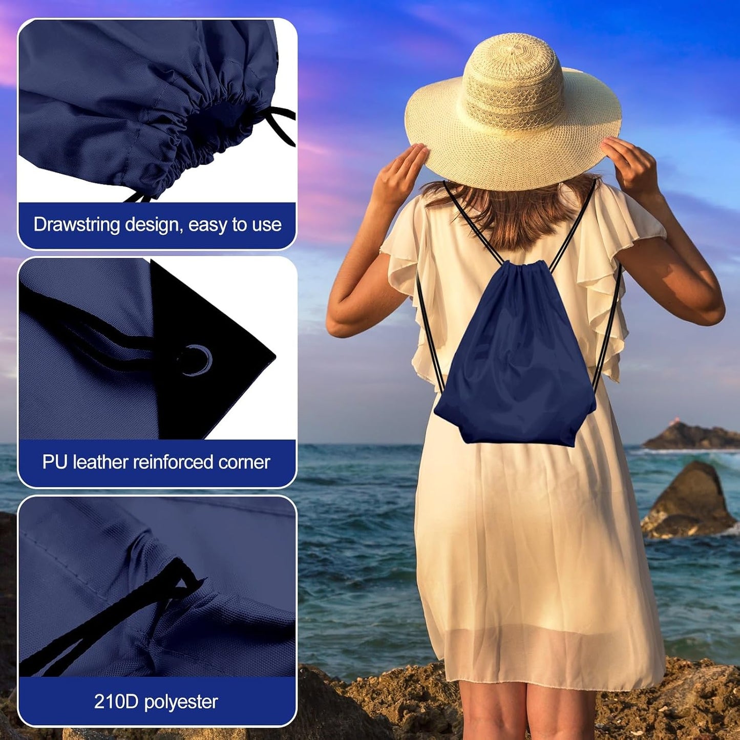 20Pcs Drawstring Backpack Bag Bulk Yellow Drawstring Bags String Backpack Sport Gym Sack Bags Foldable Storage Bag for Women Men Shopping Gym Travel Sports