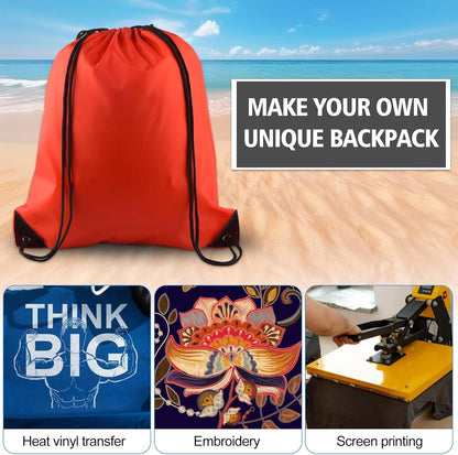 20Pcs Drawstring Backpack Bag Bulk Yellow Drawstring Bags String Backpack Sport Gym Sack Bags Foldable Storage Bag for Women Men Shopping Gym Travel Sports