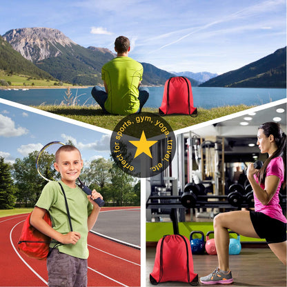 20Pcs Drawstring Backpack Bag Bulk Yellow Drawstring Bags String Backpack Sport Gym Sack Bags Foldable Storage Bag for Women Men Shopping Gym Travel Sports