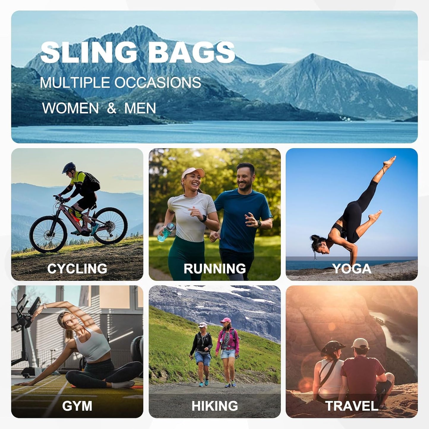 Convertible Sling Bag for Women Men Fit for 7.9" Tablet Yellow | Lightweight Mini Crossbody Backpack Daypack Anti-theft with Water Bottle Holder for Casual Travel Sport Hiking