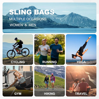 Convertible Sling Bag for Women Men Fit for 7.9" Tablet Yellow | Lightweight Mini Crossbody Backpack Daypack Anti-theft with Water Bottle Holder for Casual Travel Sport Hiking