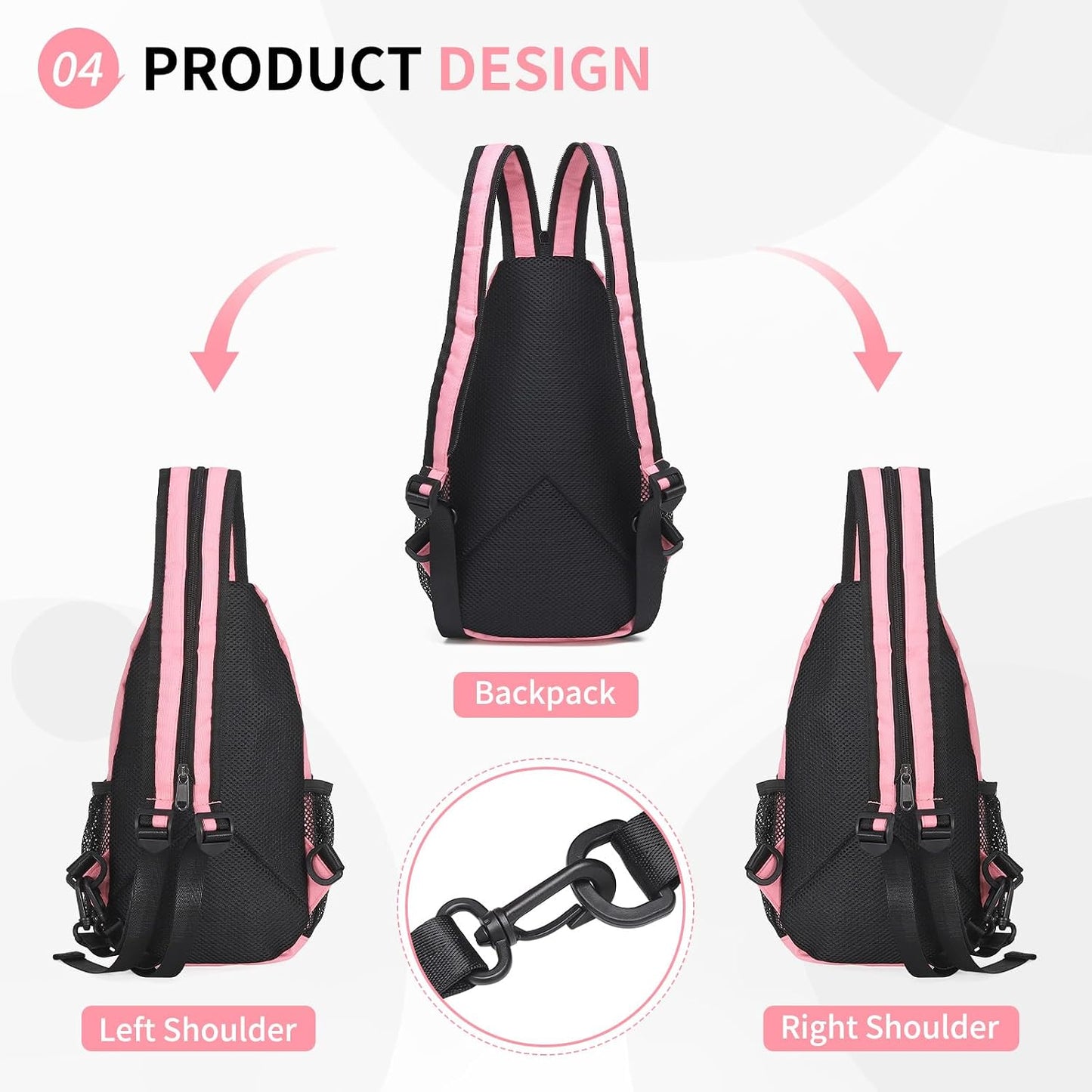 Convertible Sling Bag for Women Men Fit for 7.9" Tablet Yellow | Lightweight Mini Crossbody Backpack Daypack Anti-theft with Water Bottle Holder for Casual Travel Sport Hiking