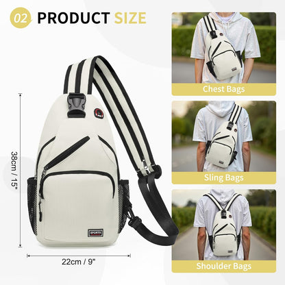 Convertible Sling Bag for Women Men Fit for 7.9" Tablet Yellow | Lightweight Mini Crossbody Backpack Daypack Anti-theft with Water Bottle Holder for Casual Travel Sport Hiking