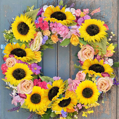 10 Pcs Sunflowers Artificial Flowers with Long Stems Silk Fake Large Sunflowers Bouquet Faux Sunflower Arrangement for Outdoor Indoor Home Vase Table Wedding Party Garden DIY Decor (Yellow)