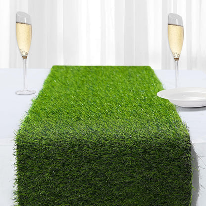 13x36 in Synthetic Artificial Grass Table Runner, Faux Turf Table Decor